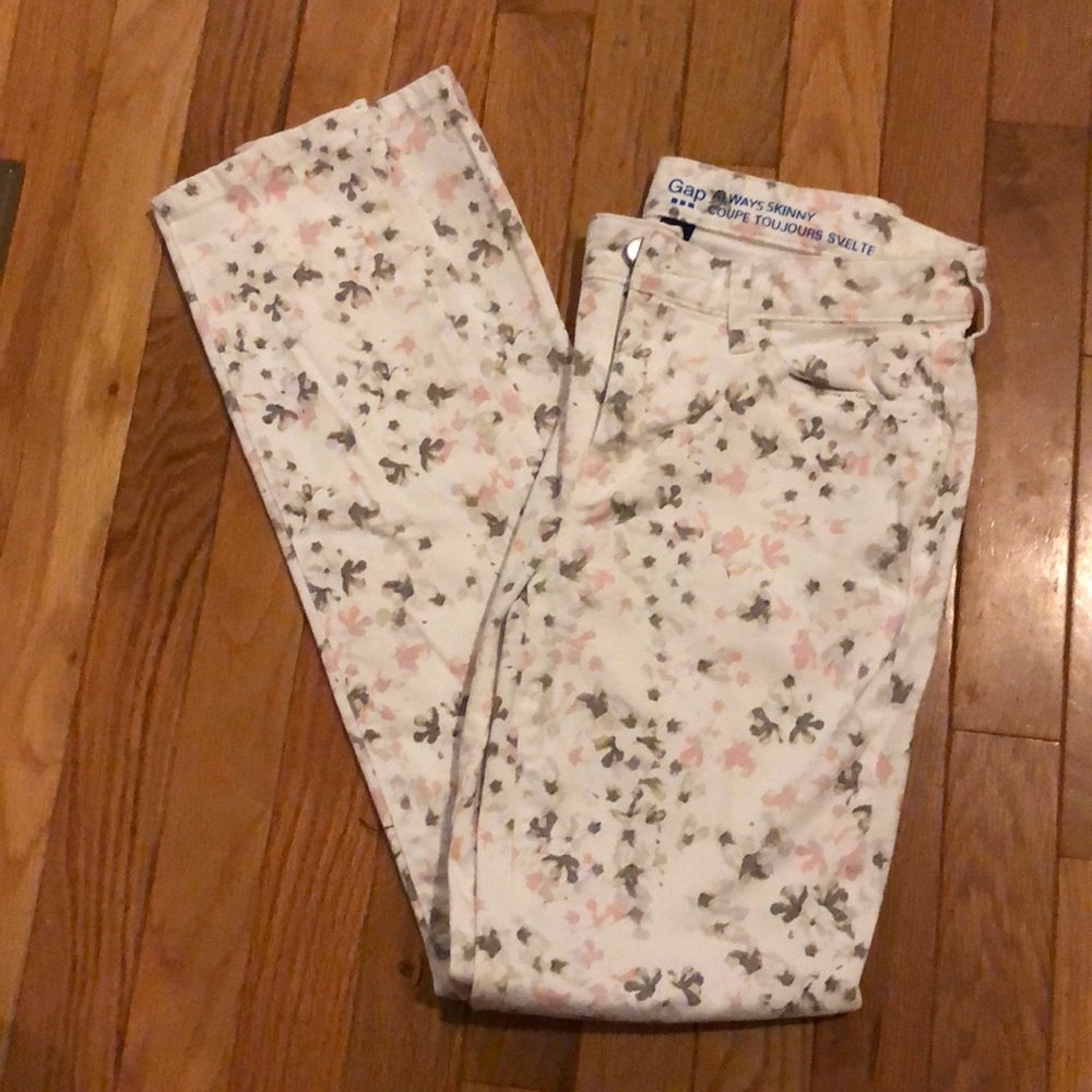 Gap skinny floral pants size 0r